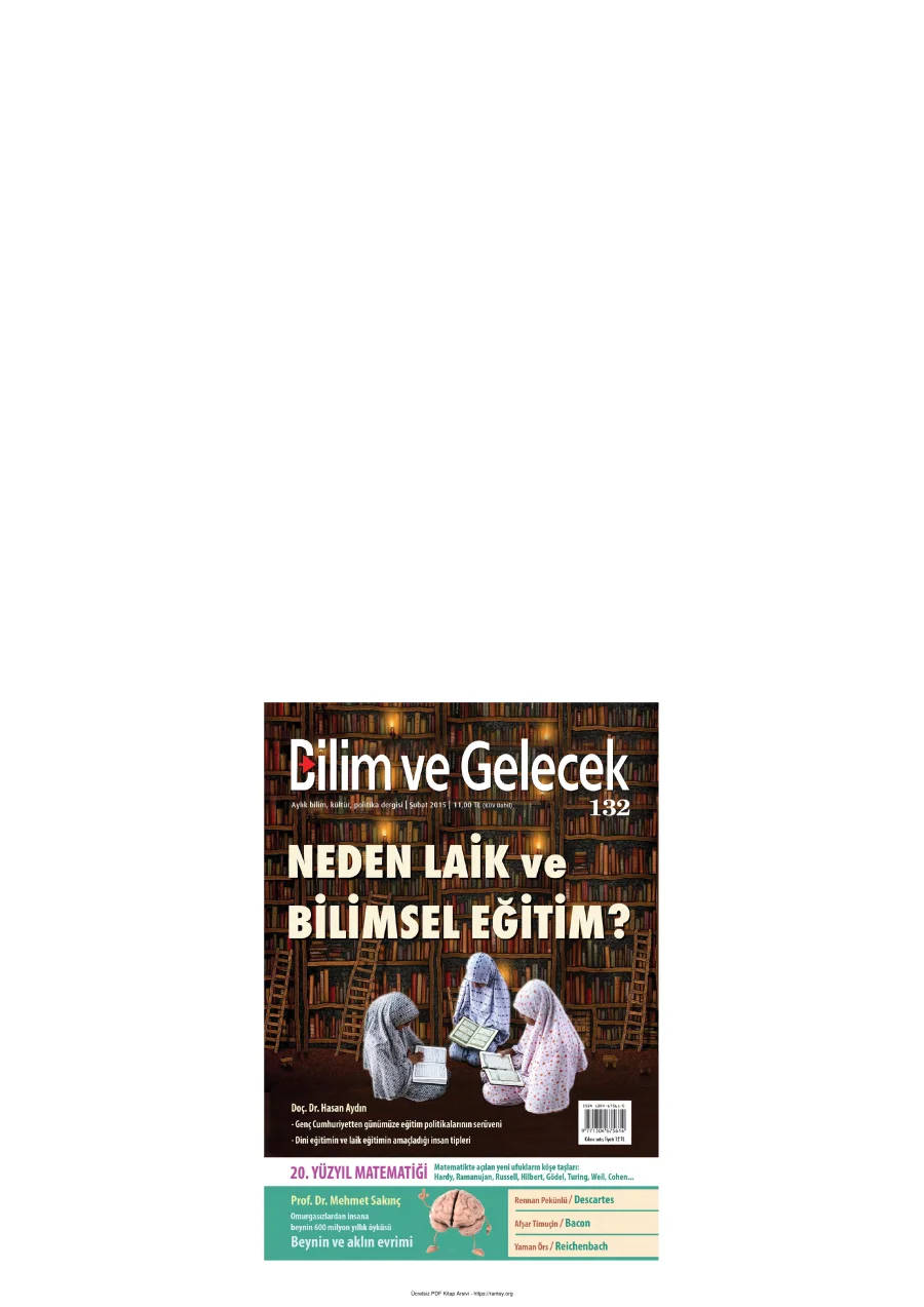 Bilim ve Gelecek Sayı 132 Şubat 2015 kapak görseli