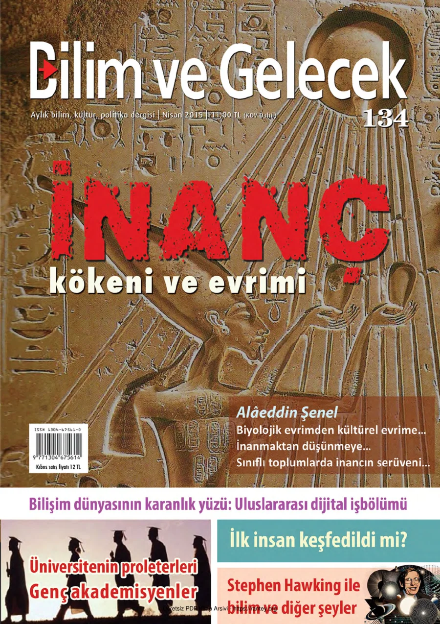 Bilim ve Gelecek Sayı 134 Nisan 2015 kapak görseli