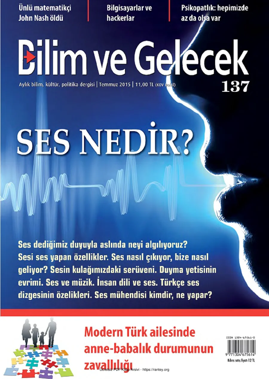 Bilim ve Gelecek Sayı 137 Temmuz 2015 kapak görseli