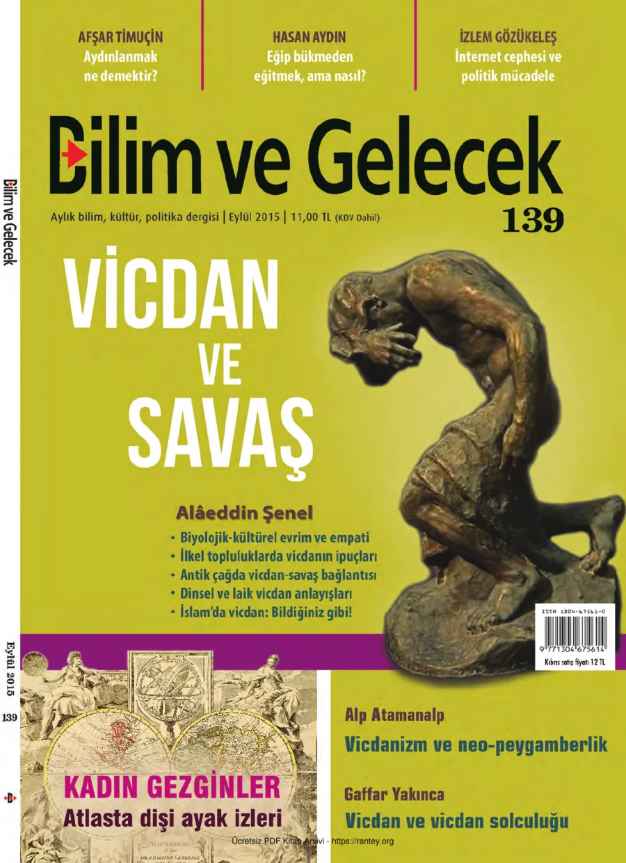 Bilim ve Gelecek Sayı 139 Eylül 2015 kapak görseli