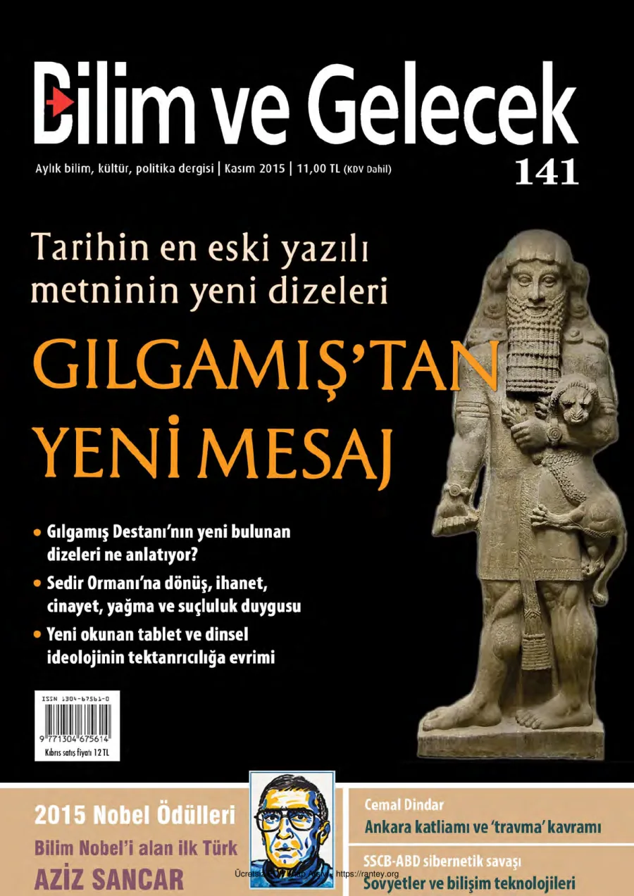 Bilim ve Gelecek Sayı 141 Kasım 2015 kapak görseli