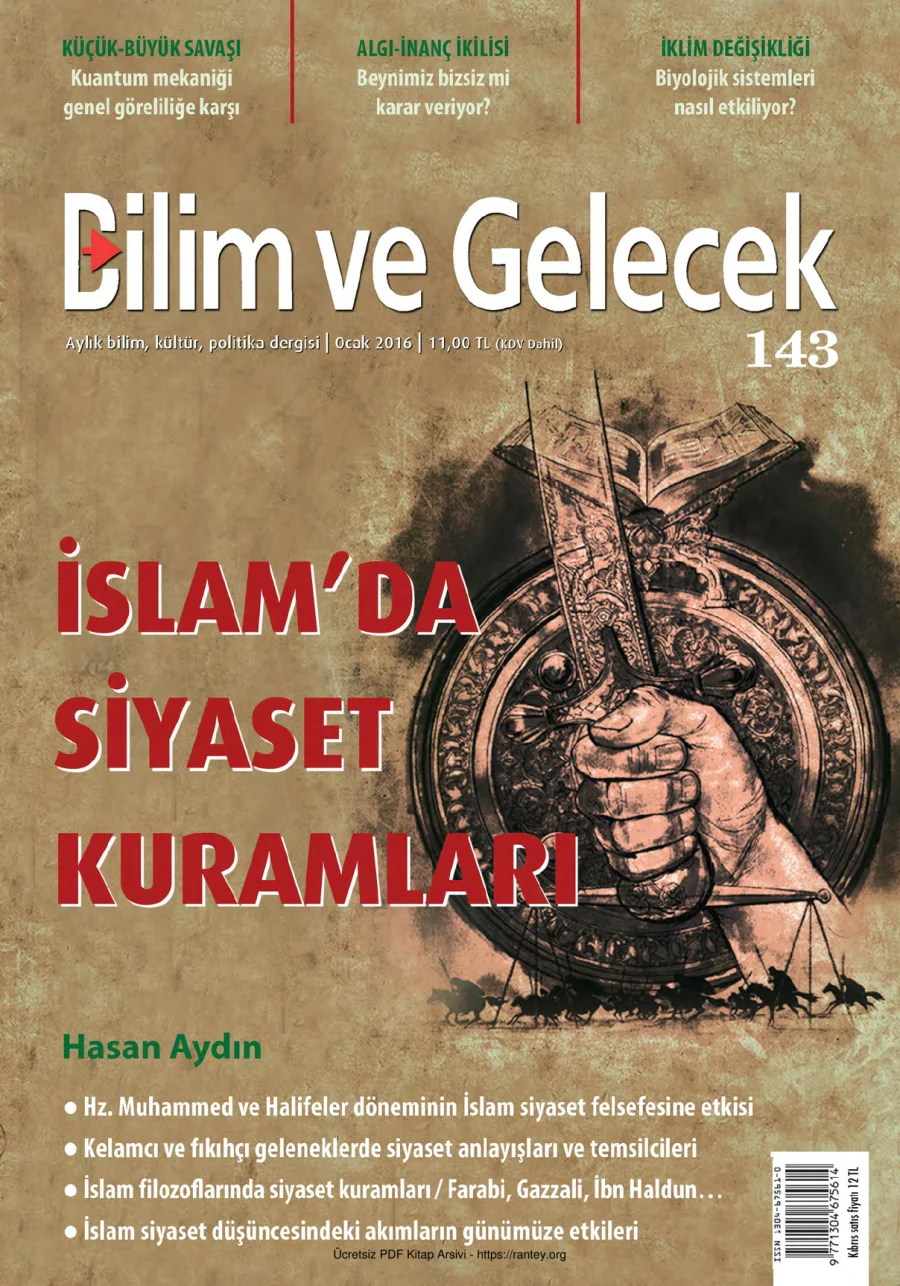 Bilim ve Gelecek Sayı 143 Ocak 2016 kapak görseli