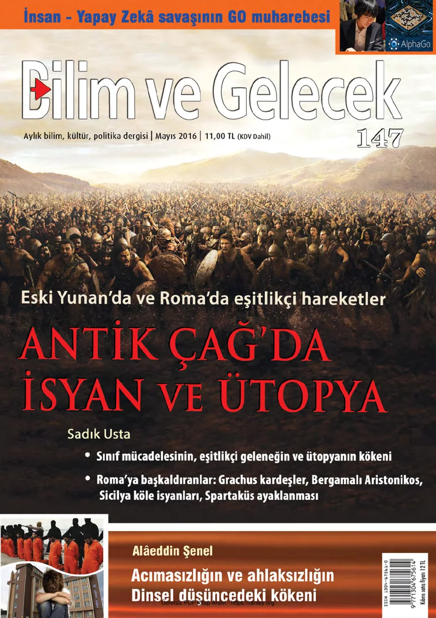 Bilim ve Gelecek Sayı 147 Mayıs 2016 kapak görseli