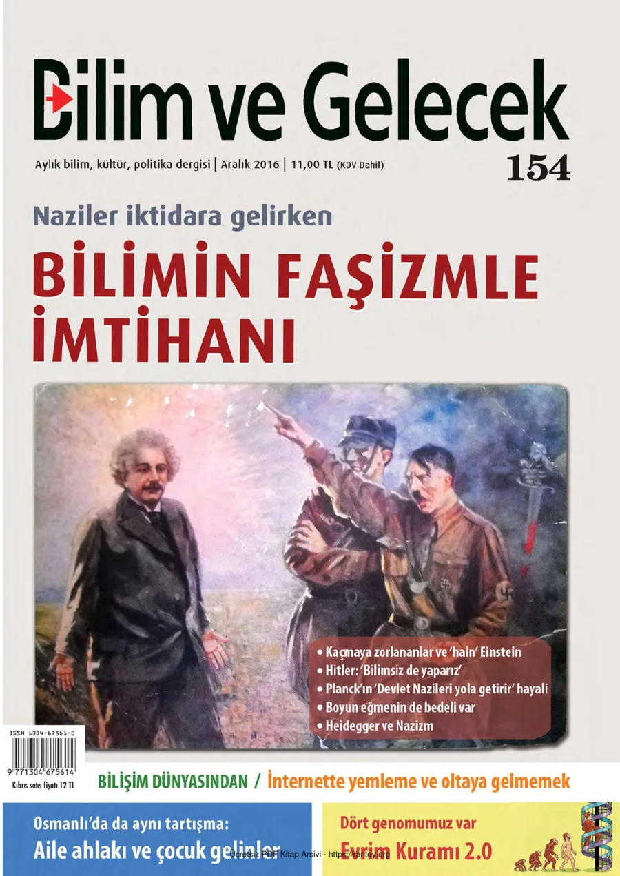 Bilim ve Gelecek Sayı 154 Aralık 2016 kapak görseli