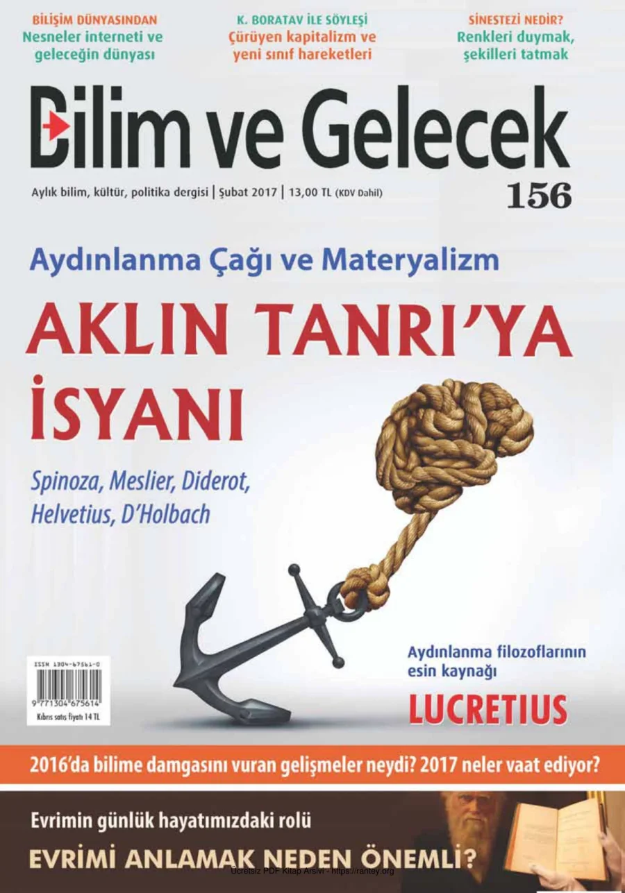 Bilim ve Gelecek Sayı 156 Şubat 2017 kapak görseli