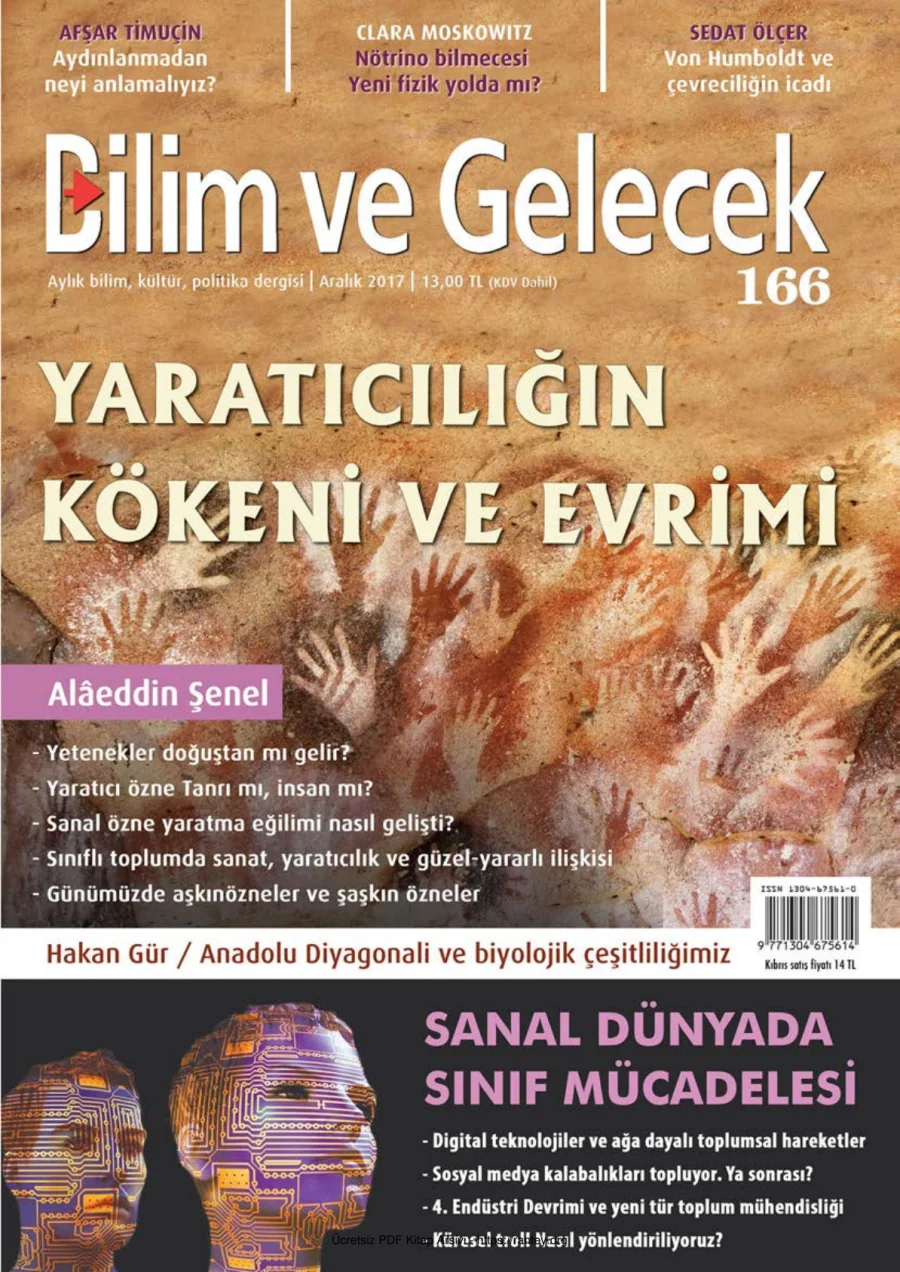 Bilim ve Gelecek Sayı 166 Aralık 2017 kapak görseli