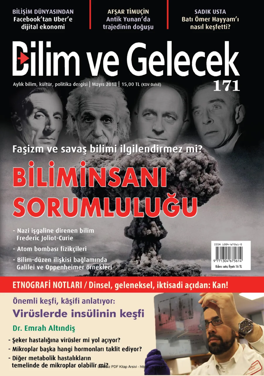 Bilim ve Gelecek Sayı 171 Mayıs 2018 kapak görseli