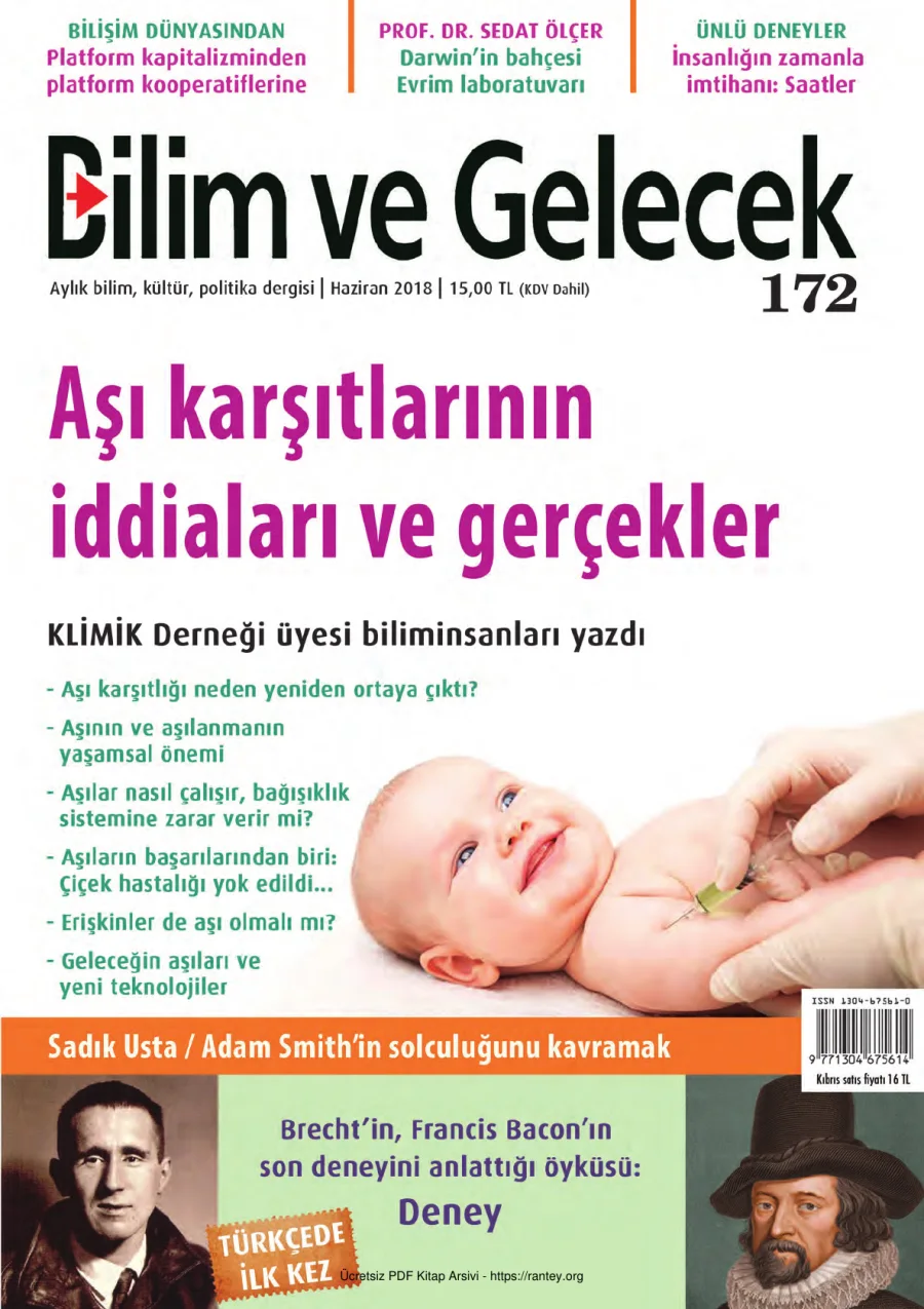 Bilim ve Gelecek Sayı 172 Haziran 2018 kapak görseli