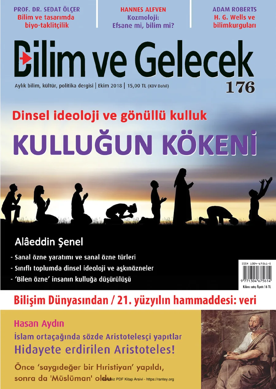 Bilim ve Gelecek Sayı 176 Ekim 2018 kapak görseli
