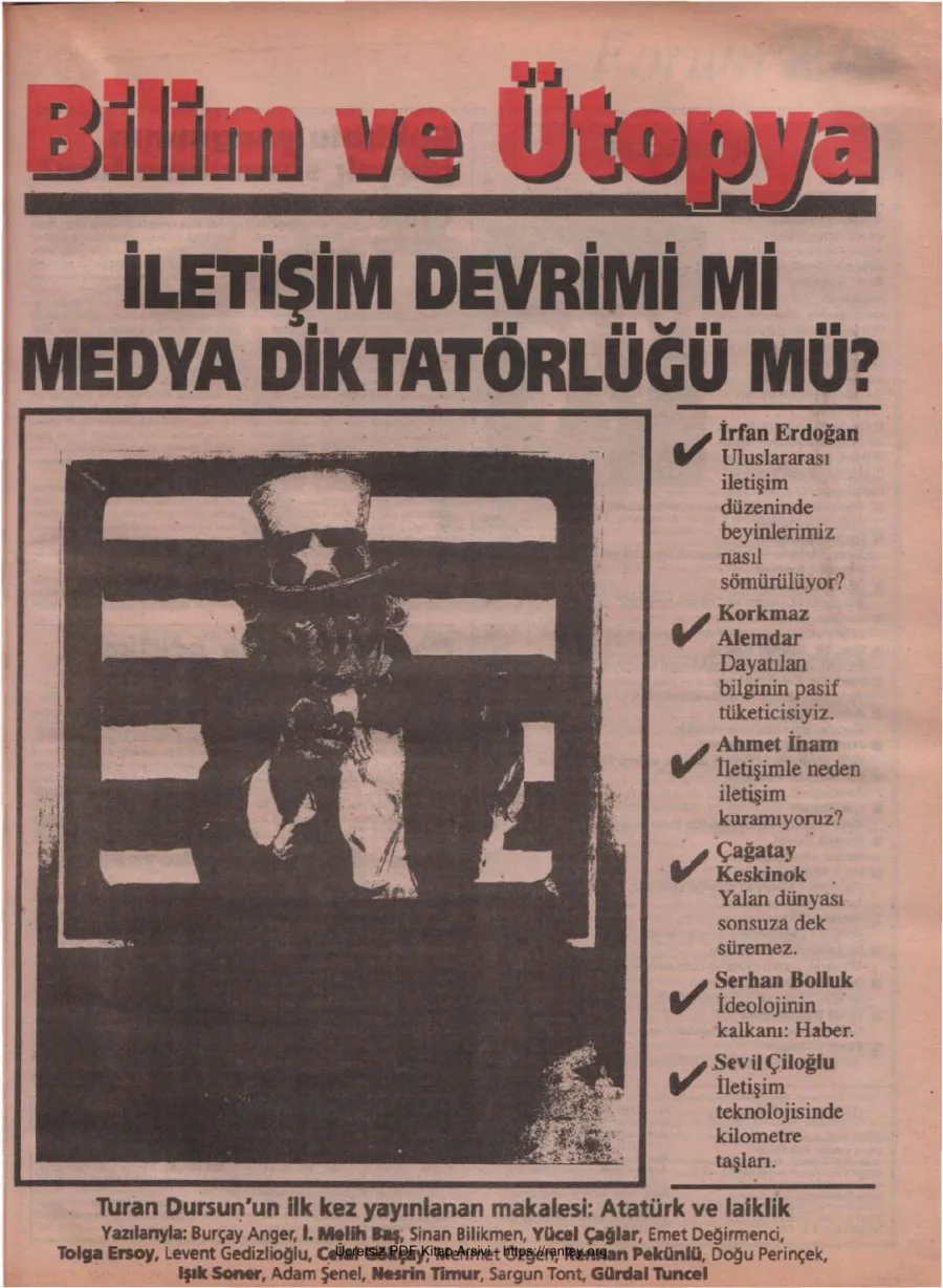 Bilim ve Ütopya Sayı 003 Eylül 1994 kapak görseli