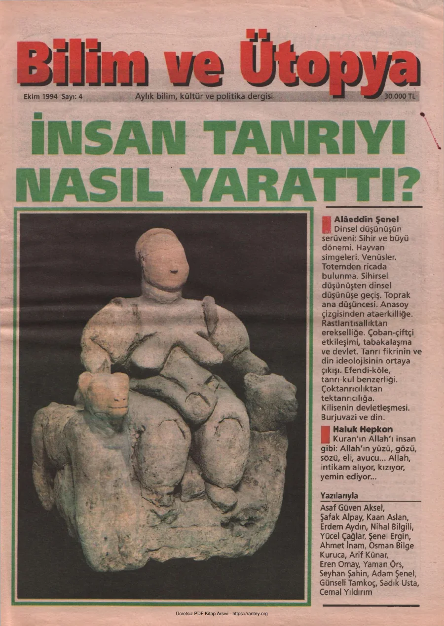Bilim ve Ütopya Sayı 004 Ekim 1994 kapak görseli