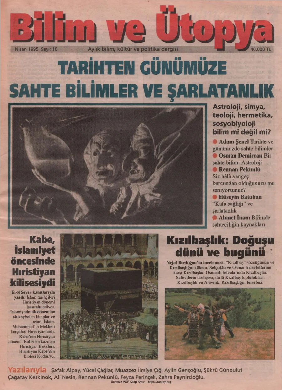 Bilim ve Ütopya Sayı 010 Nisan 1995 kapak görseli