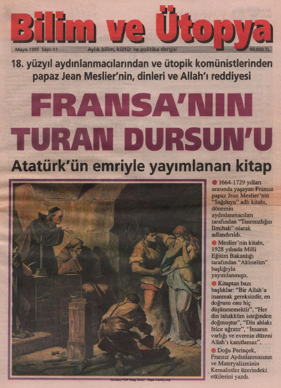 Bilim ve Ütopya Sayı 011 Mayıs 1995 kapak görseli