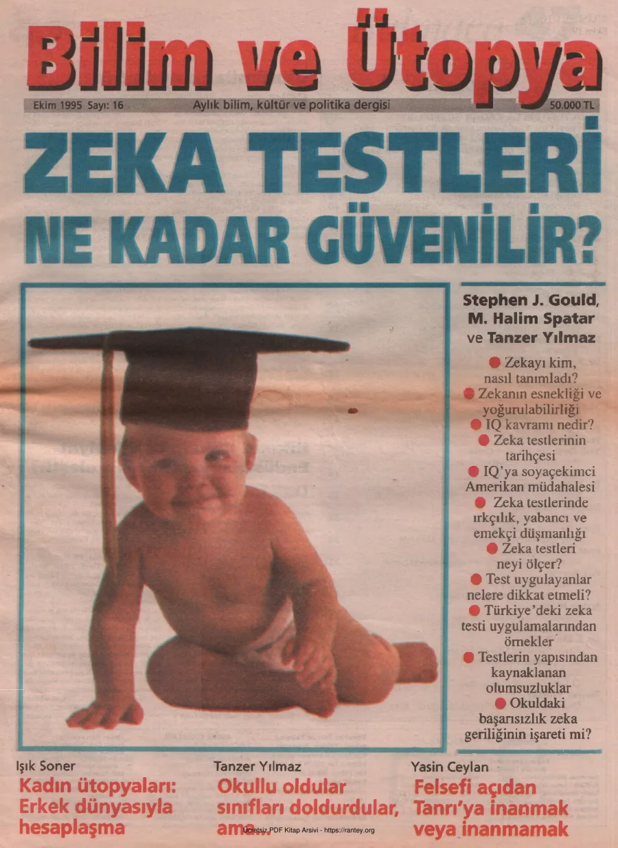 Bilim ve Ütopya Sayı 016 Ekim 1995 kapak görseli