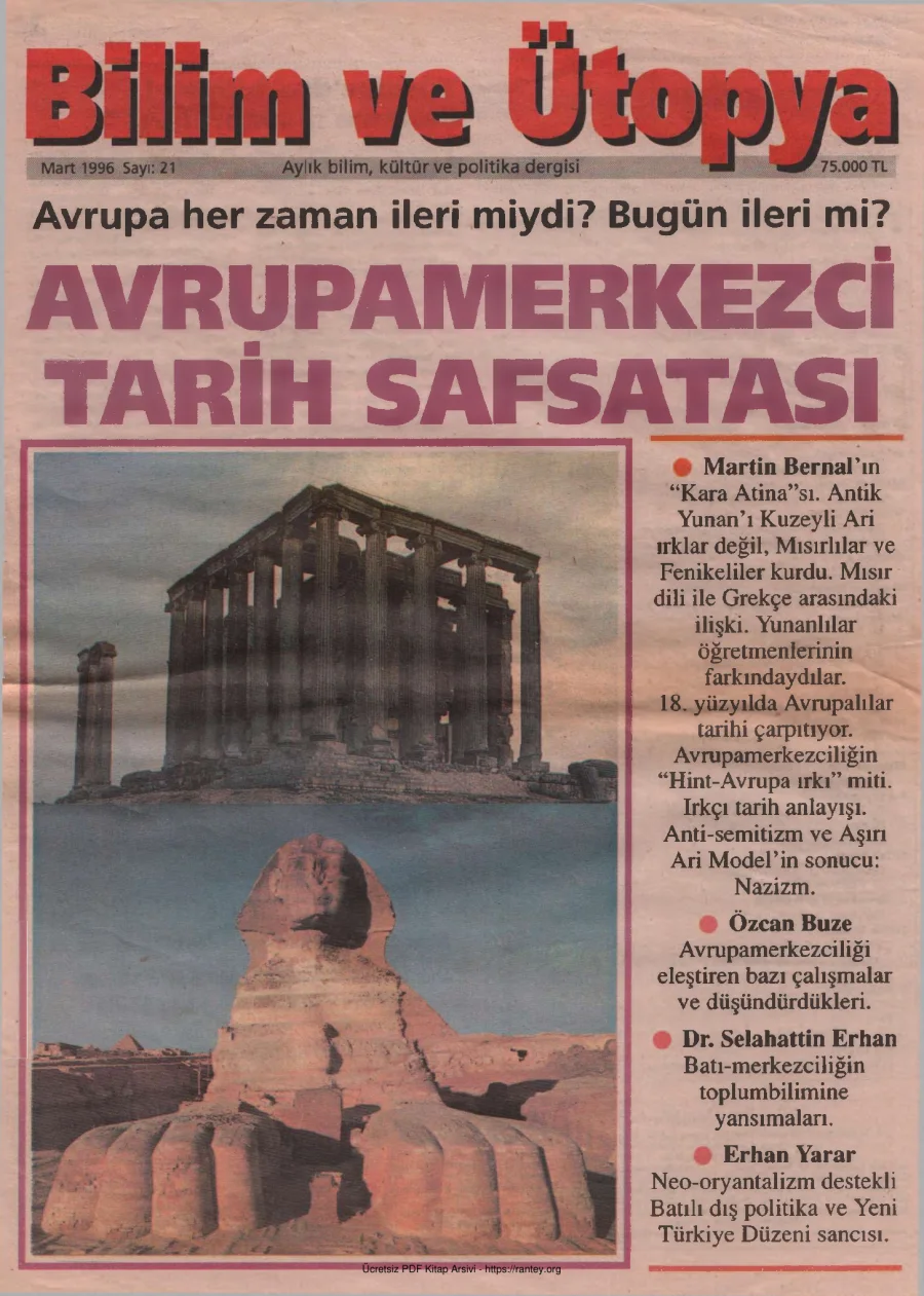 Bilim ve Ütopya Sayı 021 Mart 1996 kapak görseli
