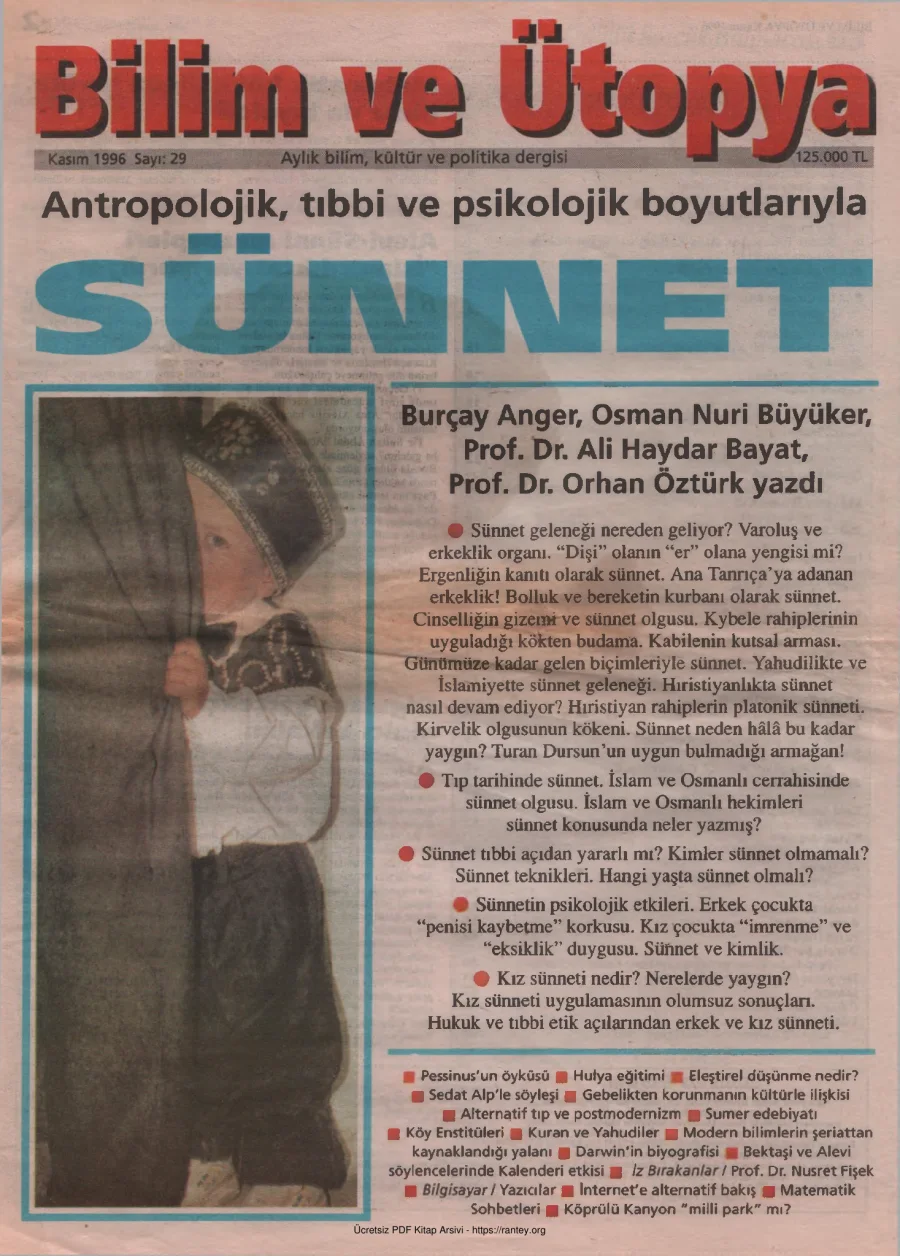 Bilim ve Ütopya Sayı 029 Kasım 1996 kapak görseli