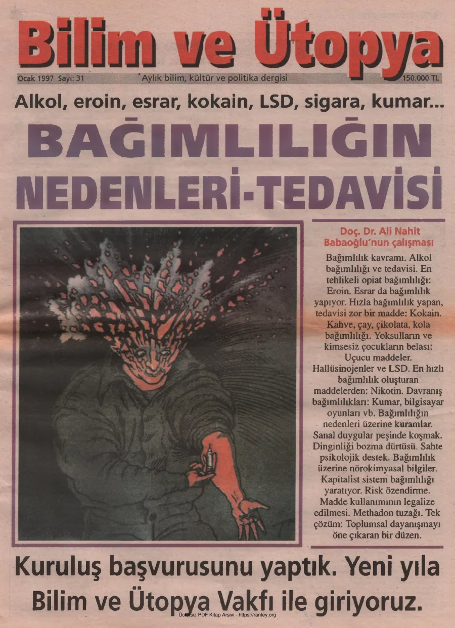 Bilim ve Ütopya Sayı 031 Ocak 1997 kapak görseli