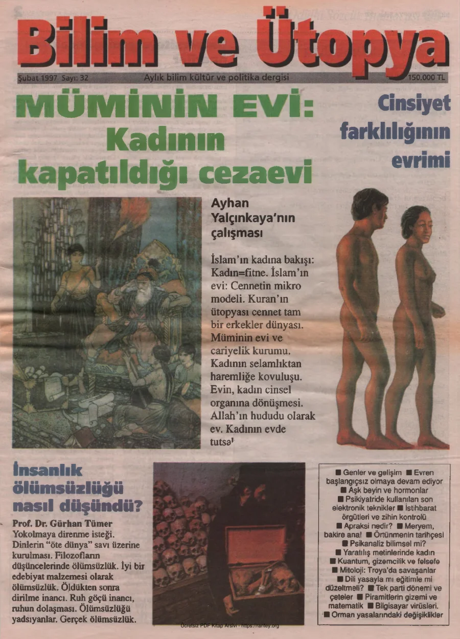Bilim ve Ütopya Sayı 032 Şubat 1997 kapak görseli