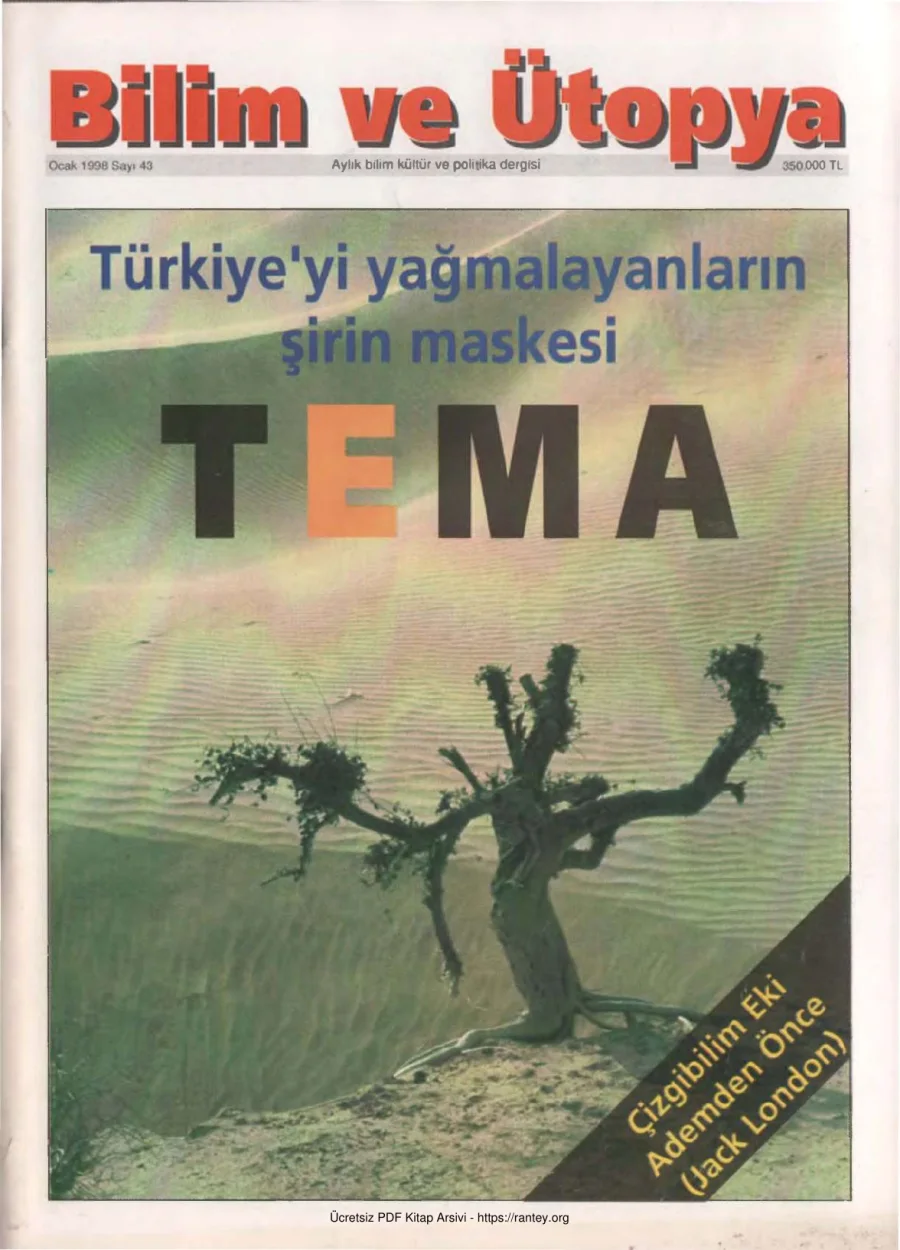 Bilim ve Ütopya Sayı 043 Ocak 1998 kapak görseli