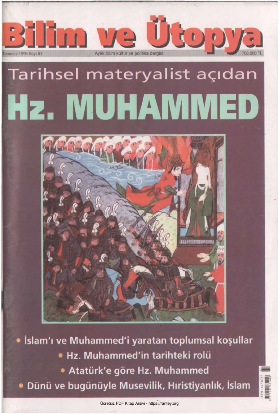 Bilim ve Ütopya Sayı 061 Temmuz 1999 kapak görseli