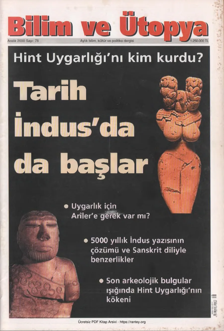 Bilim ve Ütopya Sayı 078 Aralık 2000 kapak görseli