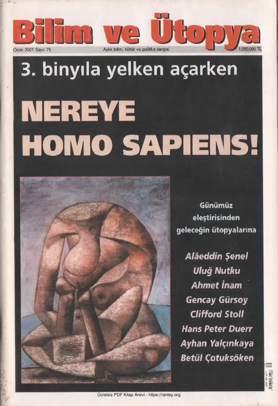 Bilim ve Ütopya Sayı 079 Ocak 2001 kapak görseli