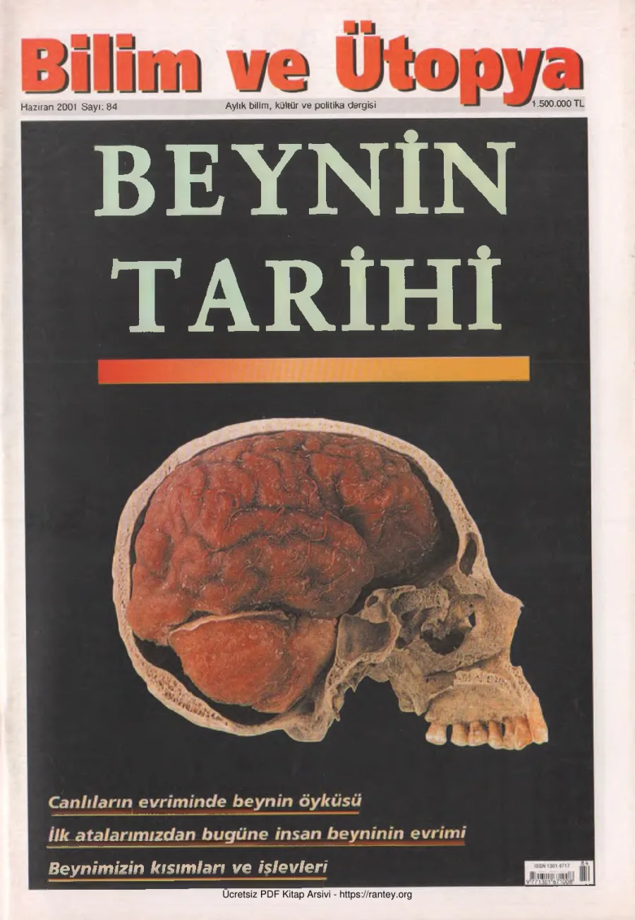 Bilim ve Ütopya Sayı 084 Haziran 2001 kapak görseli