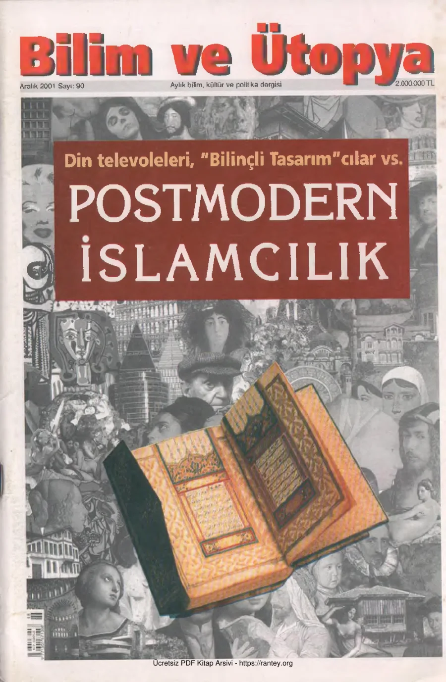 Bilim ve Ütopya Sayı 090 Aralık 2001 kapak görseli