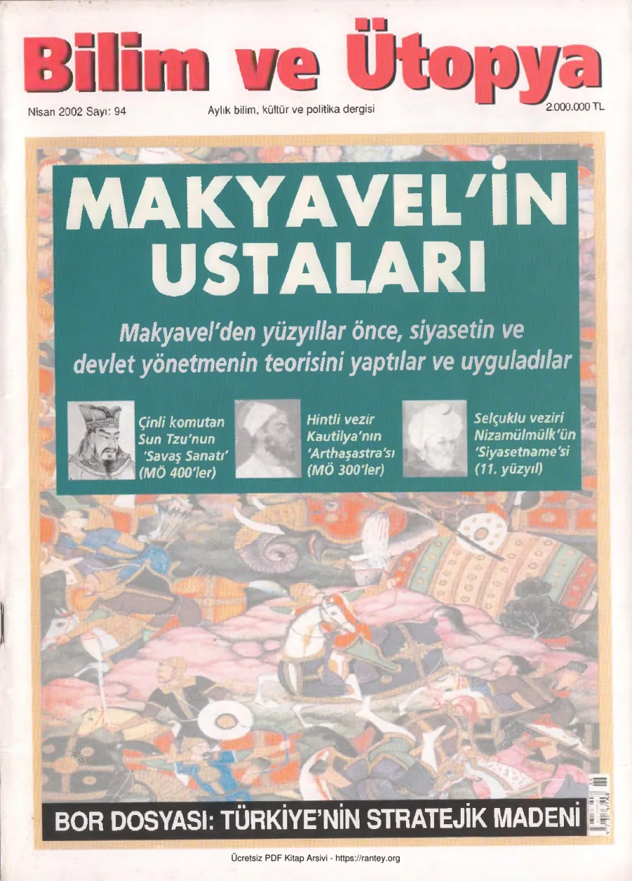 Bilim ve Ütopya Sayı 094 Nisan 2002 kapak görseli