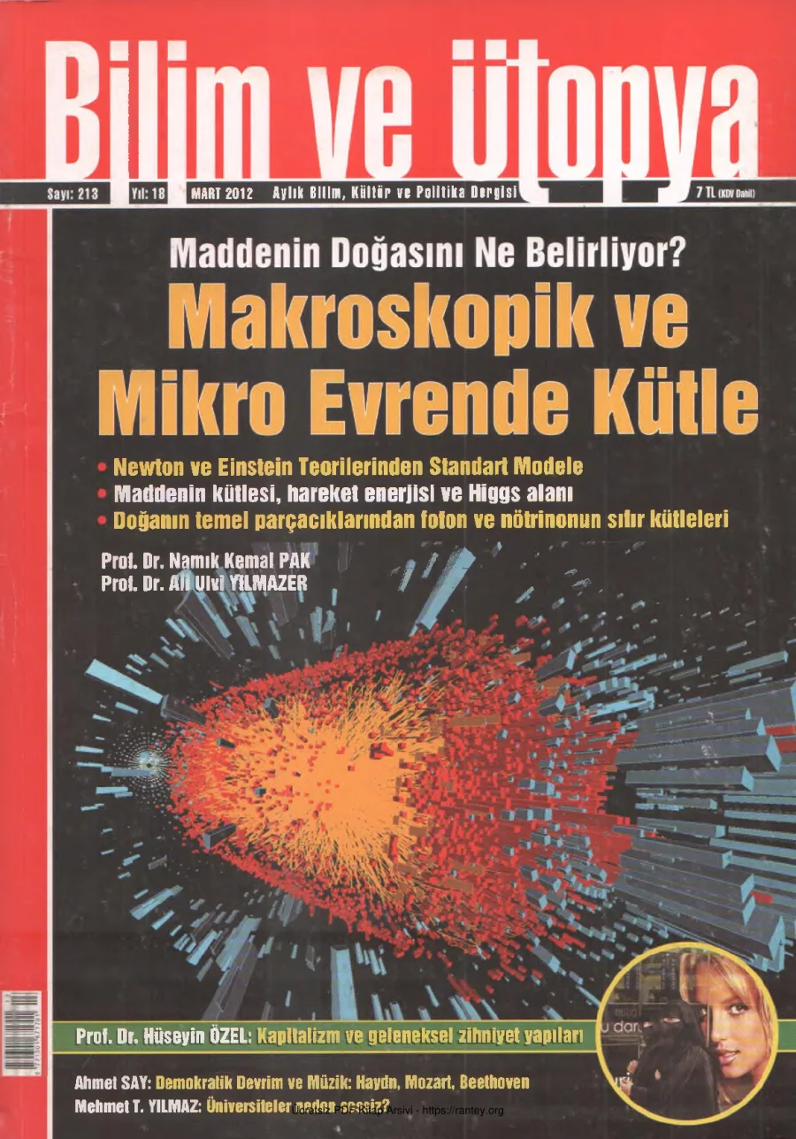 Bilim ve Ütopya Sayı 213 Mart 2012 kapak görseli