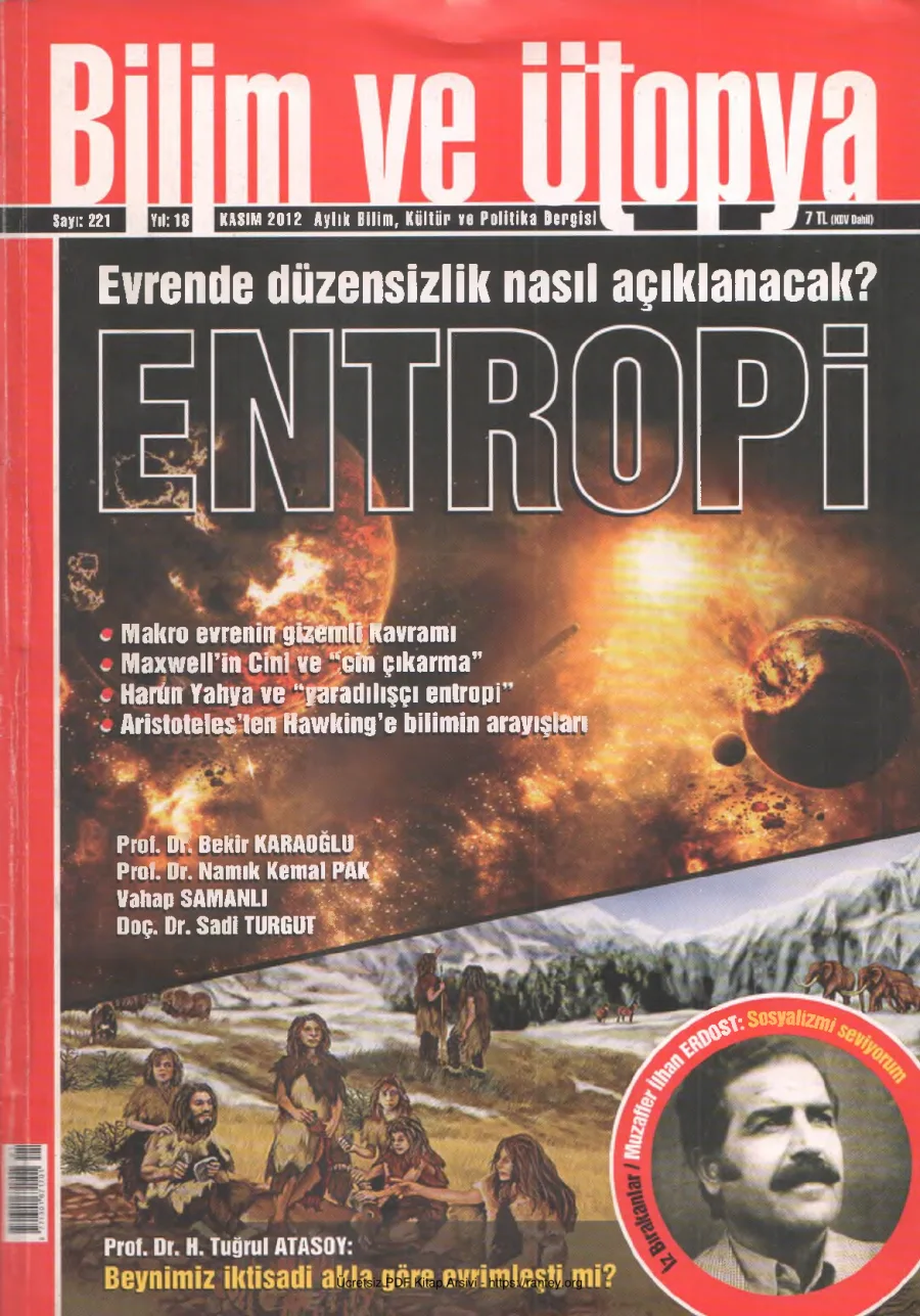Bilim ve Ütopya Sayı 221 Kasım 2012 kapak görseli