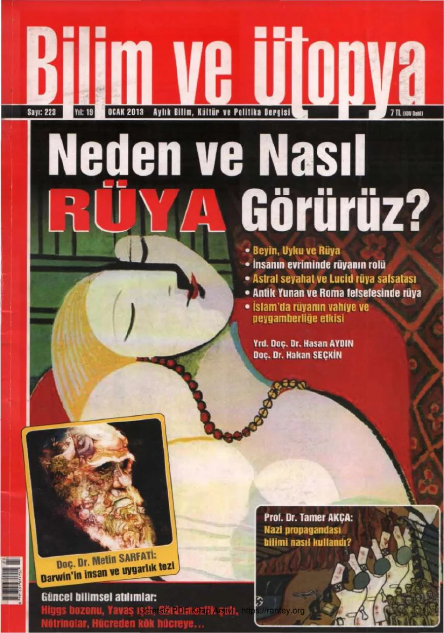 Bilim ve Ütopya Sayı 223 Ocak 2013 kapak görseli