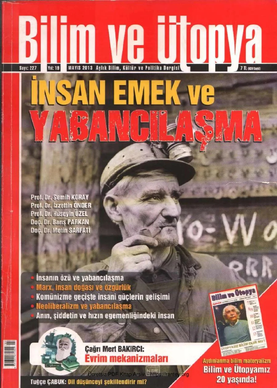 Bilim ve Ütopya Sayı 227 Mayıs 2013 kapak görseli