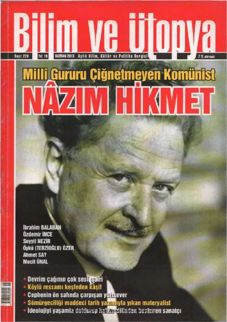 Bilim ve Ütopya Sayı 228 Haziran 2013 kapak görseli