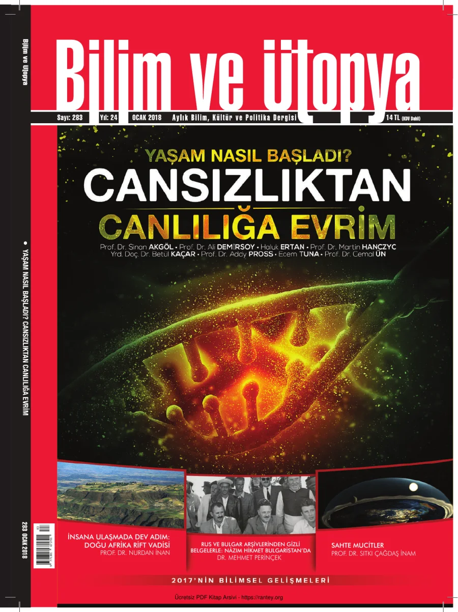 Bilim ve Ütopya Sayı 283 Ocak 2018 kapak görseli