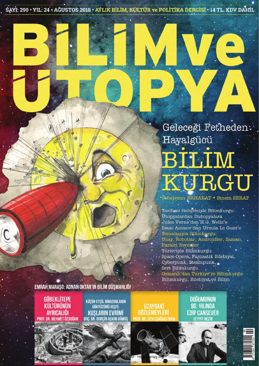 Bilim ve Ütopya Sayı 290 Ağustos 2018 kapak görseli