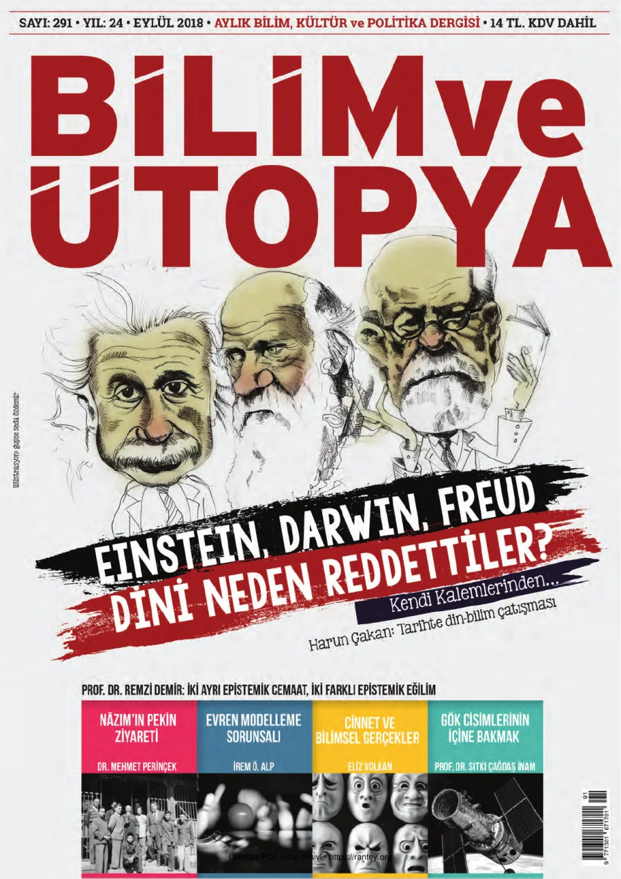 Bilim ve Ütopya Sayı 291 Eylül 2018 kapak görseli