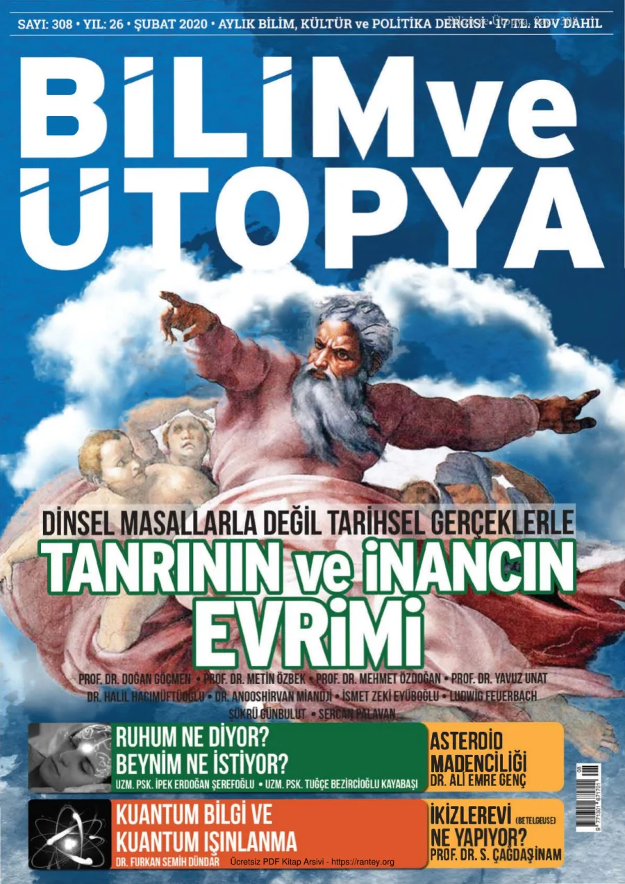 Bilim ve Ütopya Sayı 308 Şubat 2020 kapak görseli
