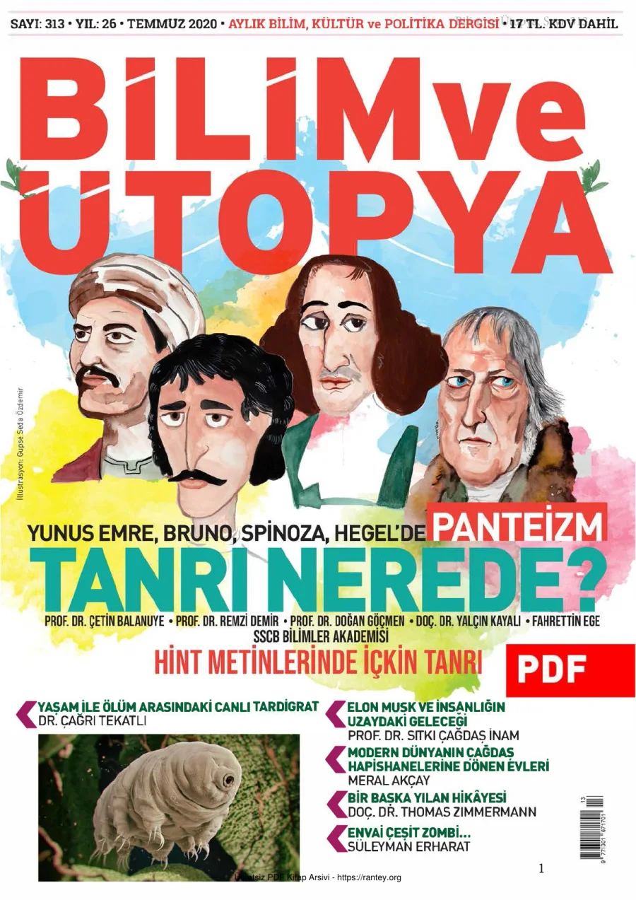 Bilim ve Ütopya Sayı 313 Temmuz 2020 kapak görseli