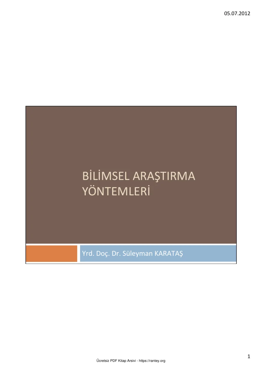 Bilimsel Araştırma Yöntemleri 1 kapak görseli