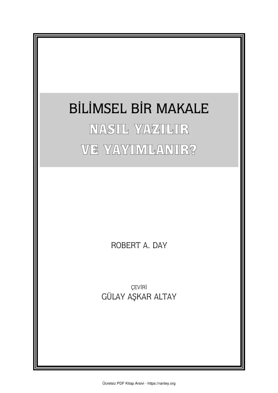Bilimsel Bir Makale Nasıl Yazılır ve Yayımlanır kapak görseli