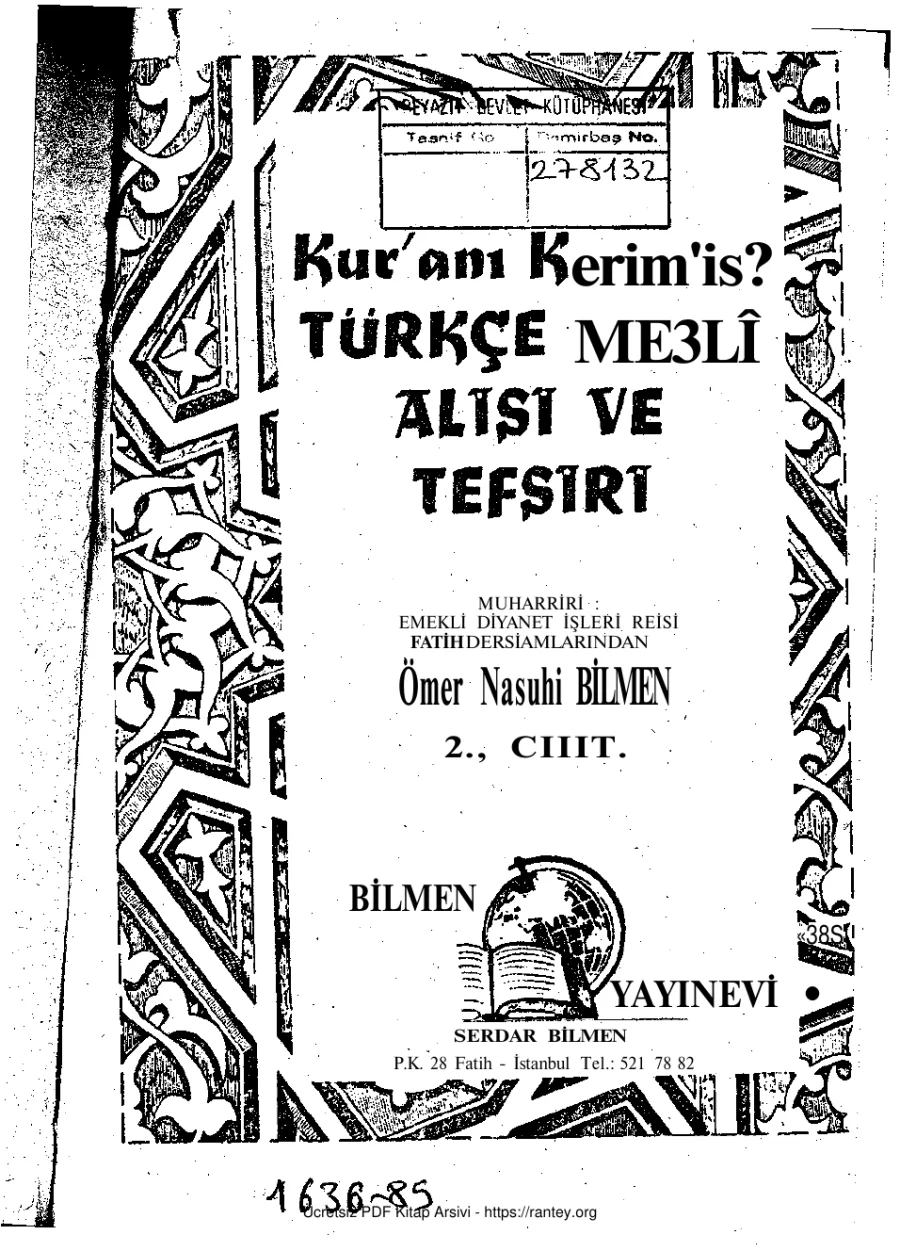Bilmen Kuranin Meal Alisi ve Tefsiri2 8 kapak görseli