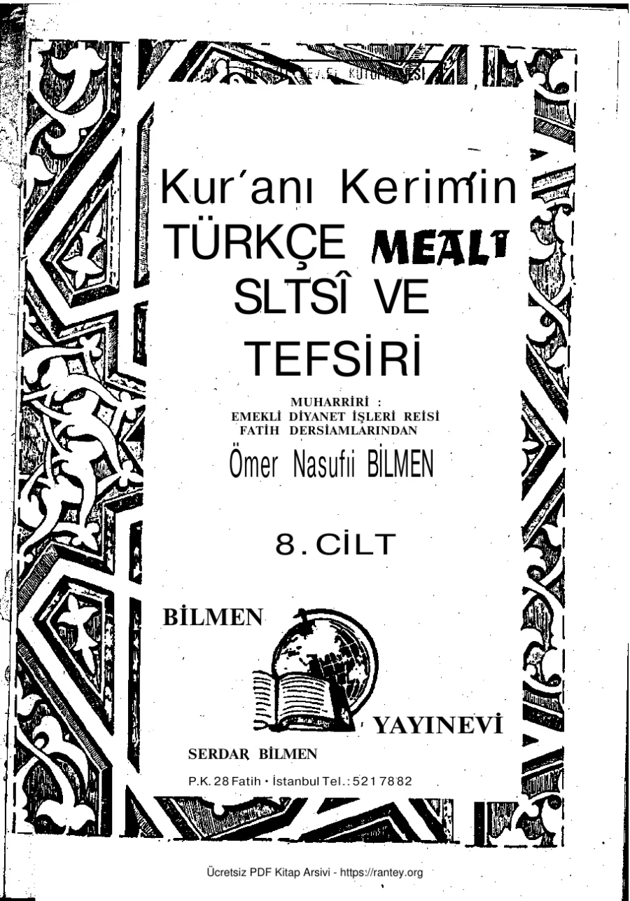 Bilmen Kuranin Meal Alisi ve Tefsiri8 8 kapak görseli