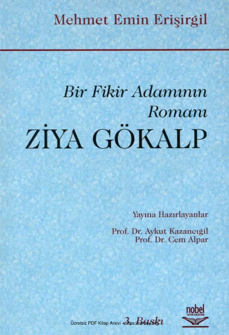 Bir Fikir Adamının Romanı Ziya Gökalp kapak görseli