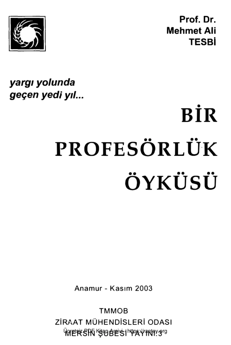 Bir Profesörlük Öyküsü kapak görseli