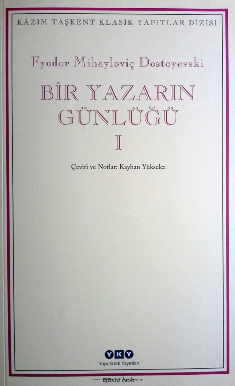 Bir Yazarın Günlüğü 1 kapak görseli