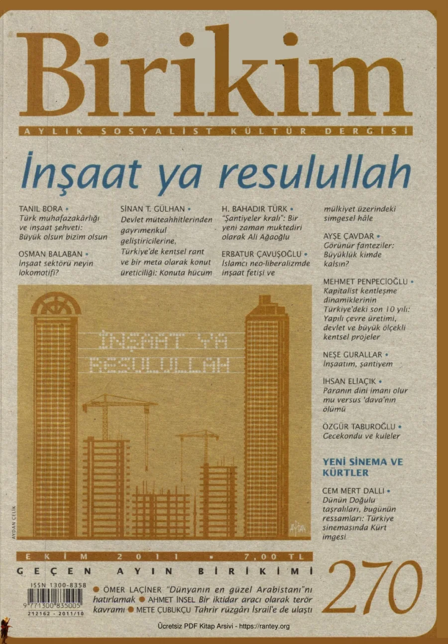 Birikim Sayı 270 Ekim 2011 kapak görseli