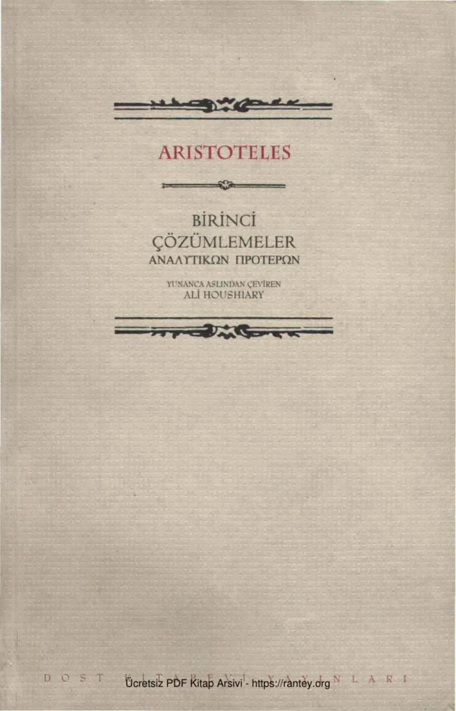 Birinci Çözümlemeler kapak görseli