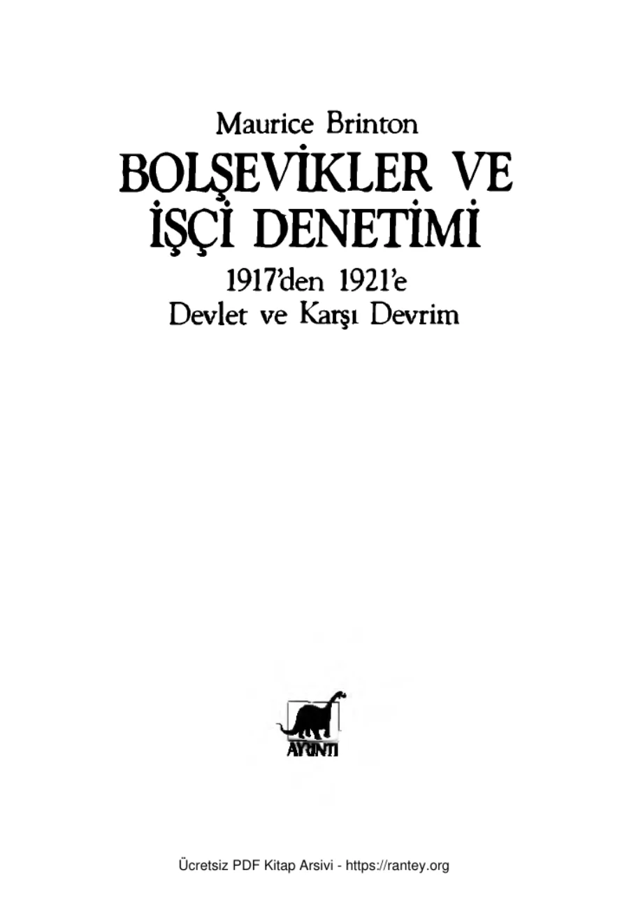 Bolşevikler ve İşçi Denetimi kapak görseli