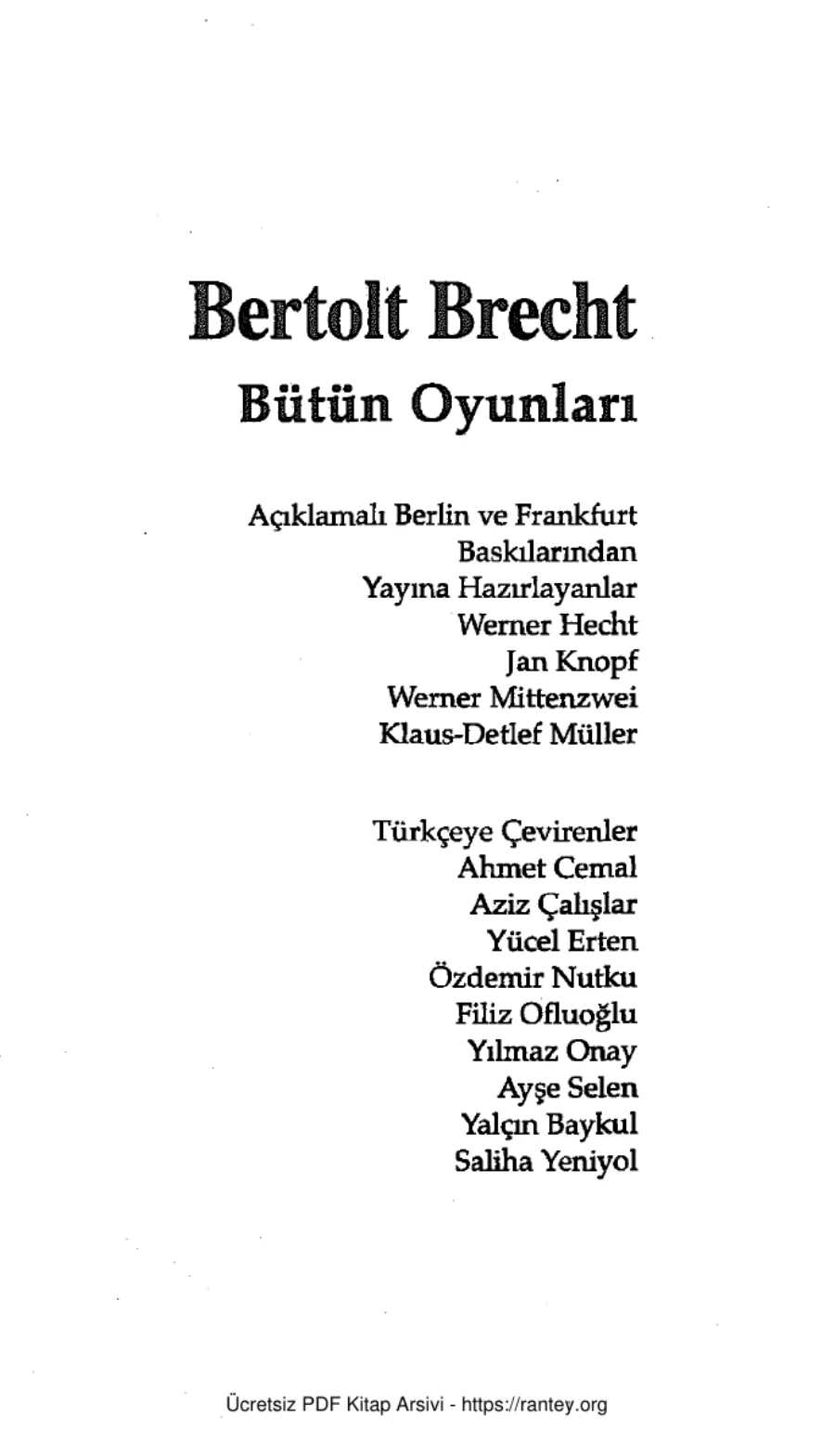 Bütün Oyunları Cilt kapak görseli